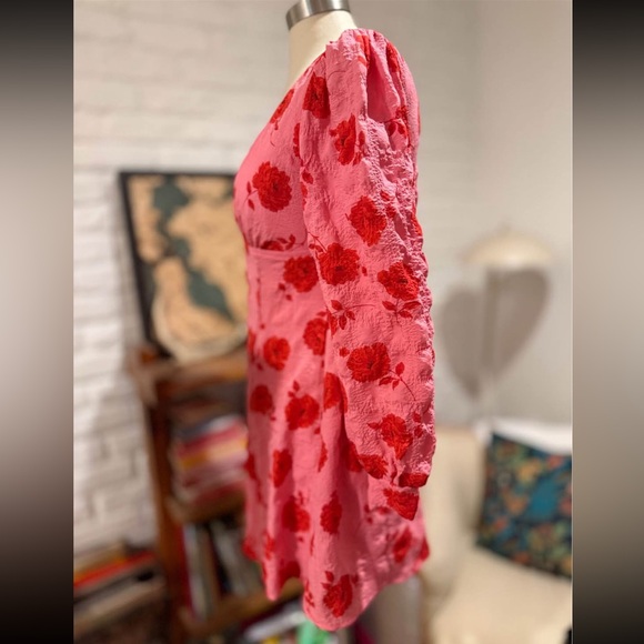 Crystal doll pink floral dress with sleeves small - Picture 4 of 7